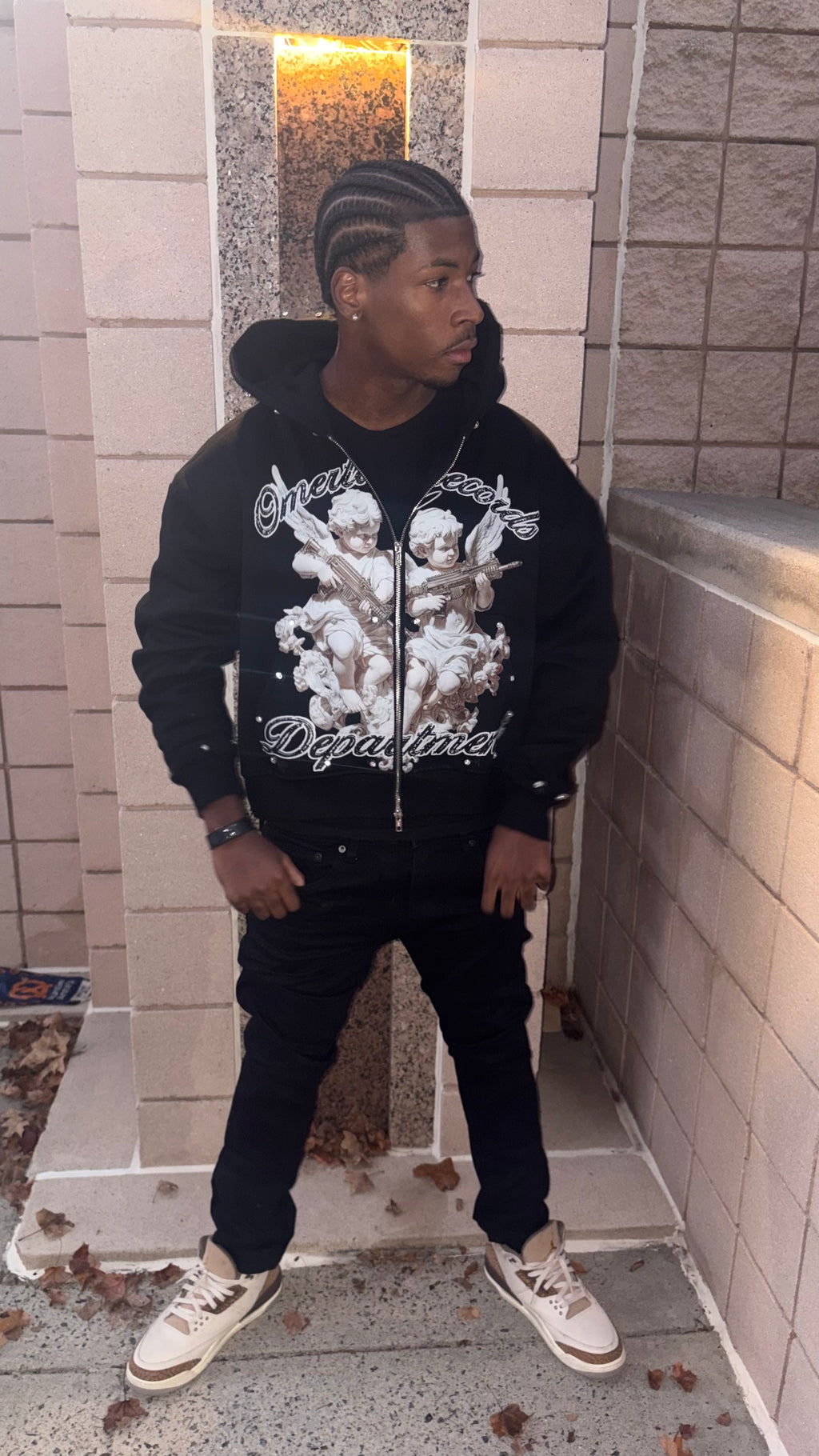 Omerta Rhinstone zip-up